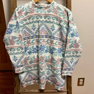 Long oversized 80s sweater women’s M pastels